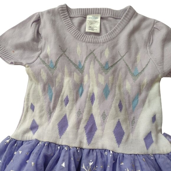 Disney Frozen Girls Sweater Dress M 7-8 Elsa Snowflakes Fairy Skirt Cosplay - Picture 3 of 8